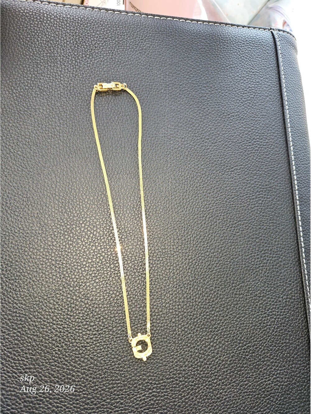 Vintage Givenchy Herringbone Necklace with Logo Clasp